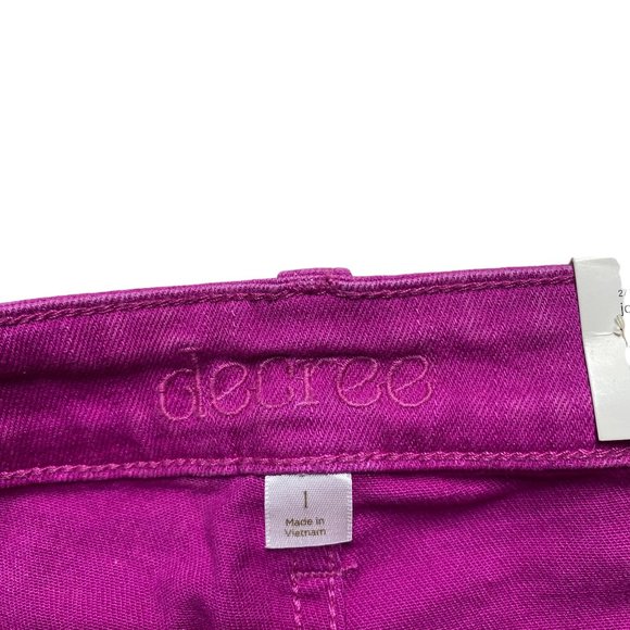 Decree High Rise Cut Off Jean Shorts Womens Size 1 Ultra Pink Wash - Picture 6 of 9